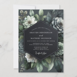 Invitación Boda Teal Bloom
