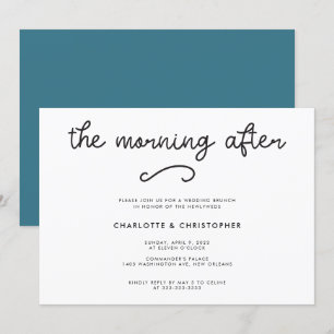 Invitación Boda Teal Moderna La Mañana Después