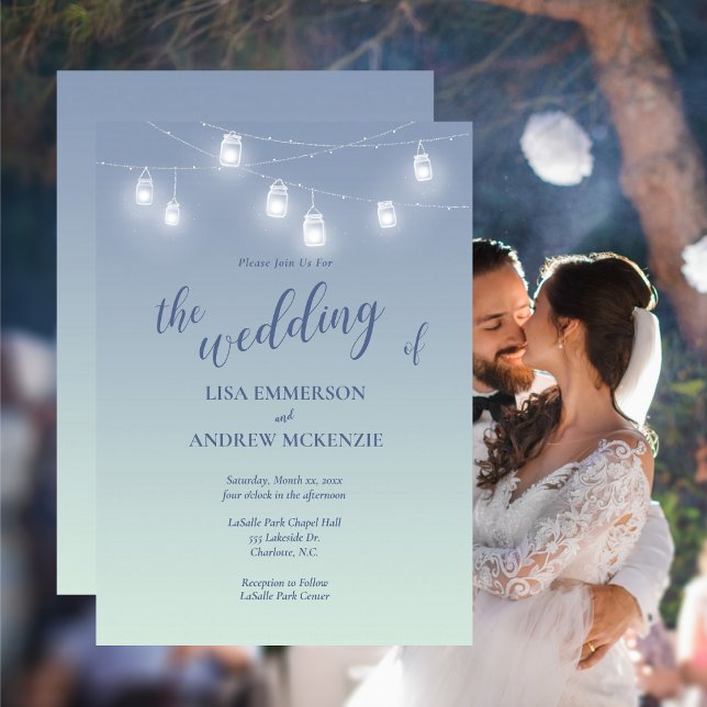 Invitación Boda Tema casual Azul suave y blanco (Subido por el creador)