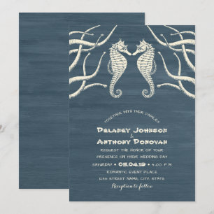 Invitación Boda temática de la playa náutica moderna del