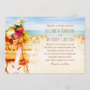 Invitación Boda temática de la playa rústica tropical