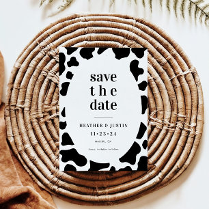 Invitación Boda temática de vaca de impresión de vaca de país
