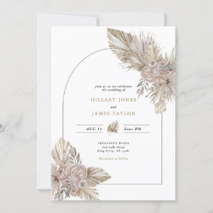 Invitación Boda temática del desierto de Florals secas