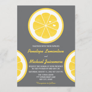 Invitación Boda TEMÁTICO AMARILLO Y GRIS LEMON