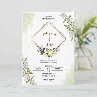 Invitación Boda Temático De Flores