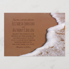 Invitación Boda Temático De La Arena Y Las Olas De La Playa