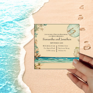 Invitación Boda temático de la playa de ensueño