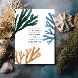 Invitación Boda Temático De La Playa De Las Algas De Agua