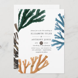 Invitación Boda Temático De La Playa De Las Algas De Agua