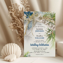 Invitación Boda temático de la playa moderna