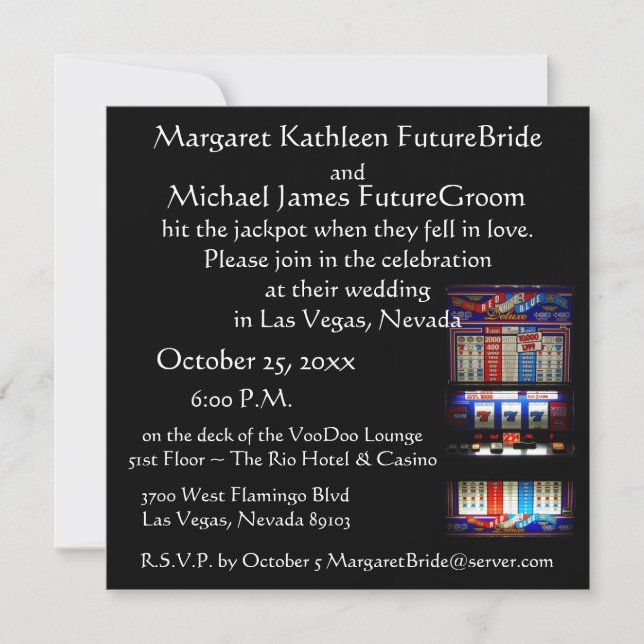 Invitación Boda temático del Casino de Las Vegas (Anverso)