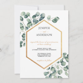 Invitación Boda temático Eucalyptus Greenery