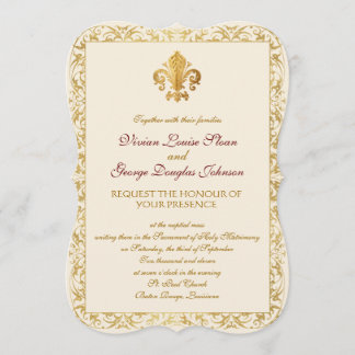 Invitación Boda Temático Fleur-de-lis