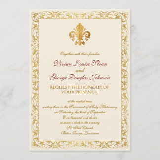 Invitación Boda Temático Fleur-de-lis
