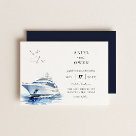 Invitación Boda temático náutico de lujo