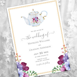 Invitación Boda Temático Vintage Tea Fiesta
