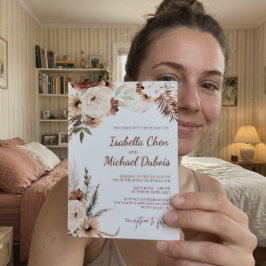 Invitación Boda Terracota Bohemio Floral Terroso