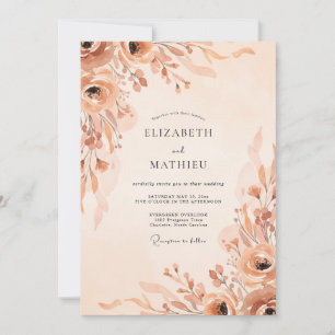 Invitación Boda Terracota Ranunculus Sage
