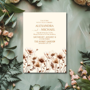 Invitación Boda Terracotta Boho Wildflowers