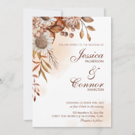 Invitación Boda Terracotta Boho Wildflowers