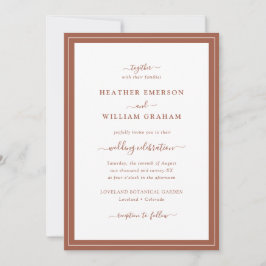 Invitación Boda Terracotta simple