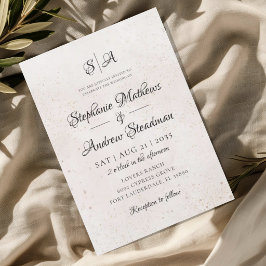 Invitación Boda Texturizada Marfil Monograma