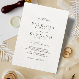 Invitación Boda texturizado de Moda moderna en blanco y negro