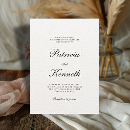 Invitación Boda texturizado de Moda moderna en blanco y negro