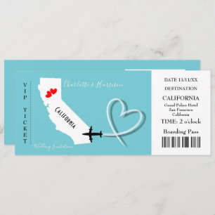 Invitación Boda Ticket BoardingPass California