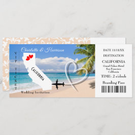 Invitación Boda Ticket BoardingPass California