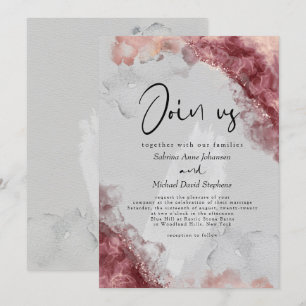 Invitación BODA   Tinta de alcohol de Rubor Berry Wine