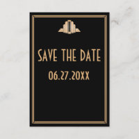 Boda Tiny Art Deco Gran Gatsby Guardar la Fecha