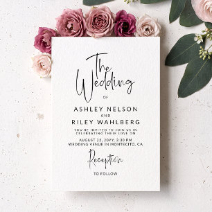 Invitación Boda Tipografía Informal Moderna