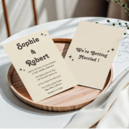 Invitación Boda tipografía minimalista elegante retro
