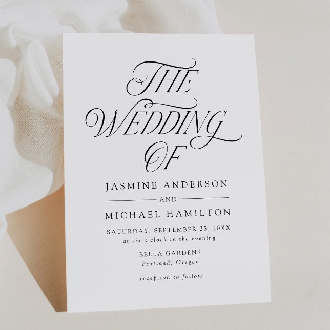 Invitación Boda tipografía negra elegante moderna (Subido por el creador)