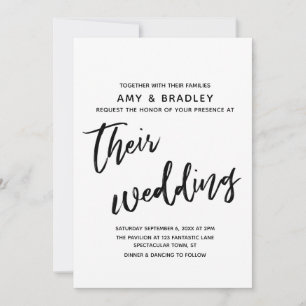Invitación Boda Tipografía Simple Escritura a Mano Casual