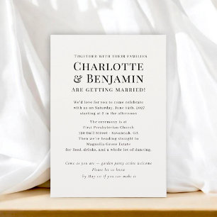 Invitación Boda tipográfica minimalista