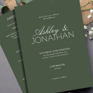 Invitación Boda todo en uno centrado en la tipografía moderna