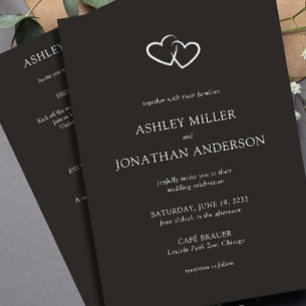 Invitación Boda Todo en Uno con Elementos Simples Modernos y 