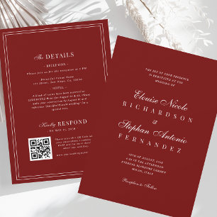 Invitación Boda Todo en Uno con Estilo de Dinero Antiguo