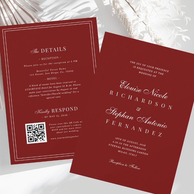 Invitación Boda Todo en Uno con Estilo de Dinero Antiguo (Subido por el creador)