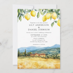 Invitación Boda Todo En Uno Escena Toscana Italiana De Limone
