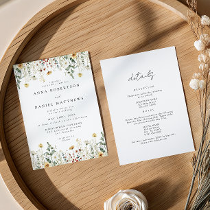 Invitación Boda Todo En Uno Flor Silvestre