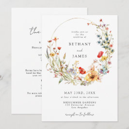 Invitación Boda Todo En Uno Flor Silvestre Caprichosa