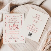 Boda Todo en Uno Rojo Dibujado a Mano