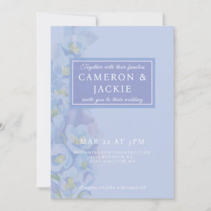 Invitación Boda tono azul de glicina