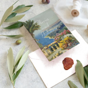 Invitación Boda Toscana Elegante Tema Mediterráneo