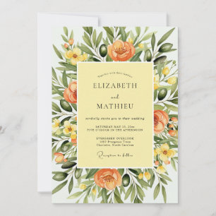 Invitación Boda Toscana Verde Oliva Lujuriosa