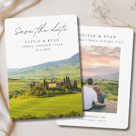 Invitación Boda toscano Pienza Italia salva la fecha