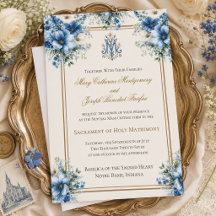 Boda Tradicional Católica Azul Marian